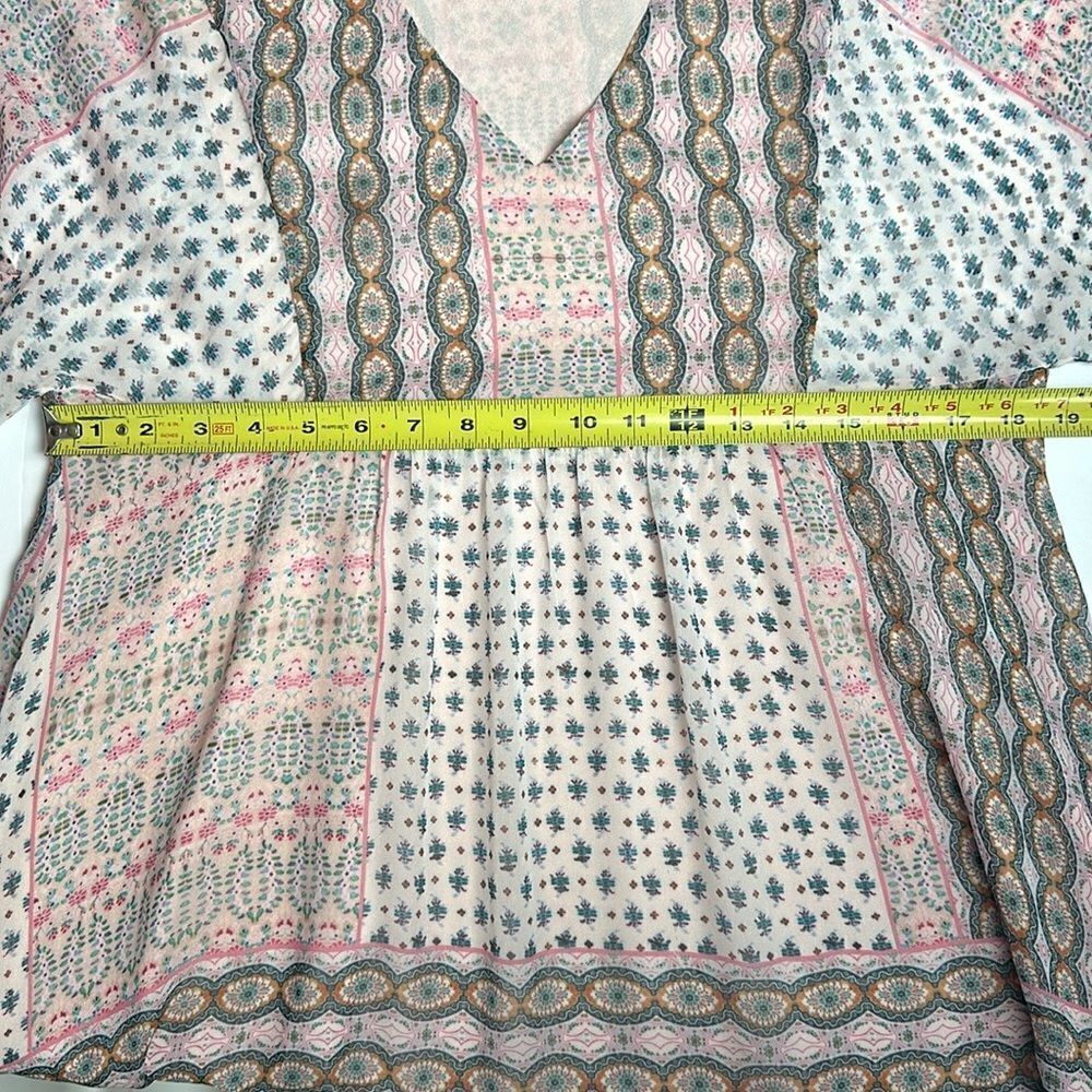 Rebecca Minkoff Redland Mini Dress Pink Chiffon Long Sleeves V-neck size S - Picture 15 of 15